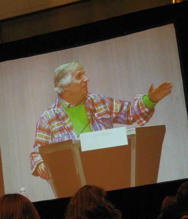 Henry Winkler giving a speech