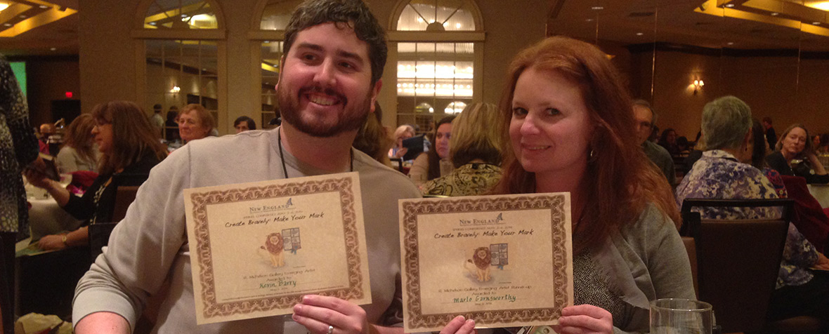 Kevin Barry and Marlo Garnsworthy holding their awards