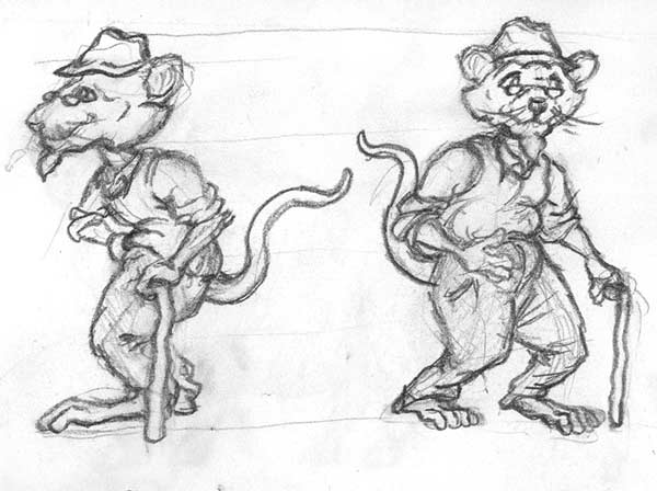 Character studies of a grandfather mouse
