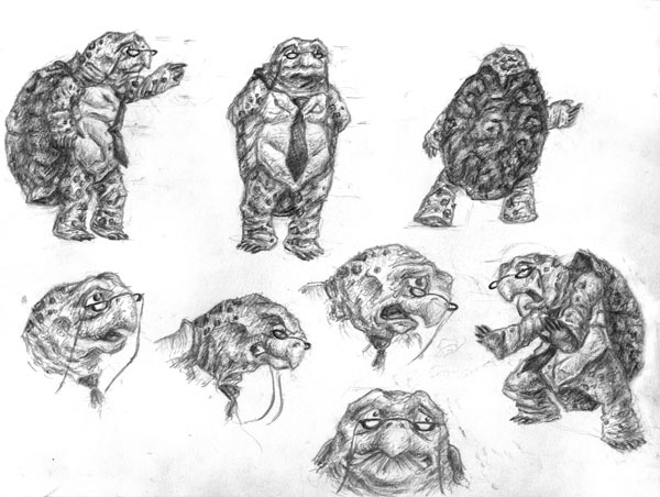 Character study of a turtle character